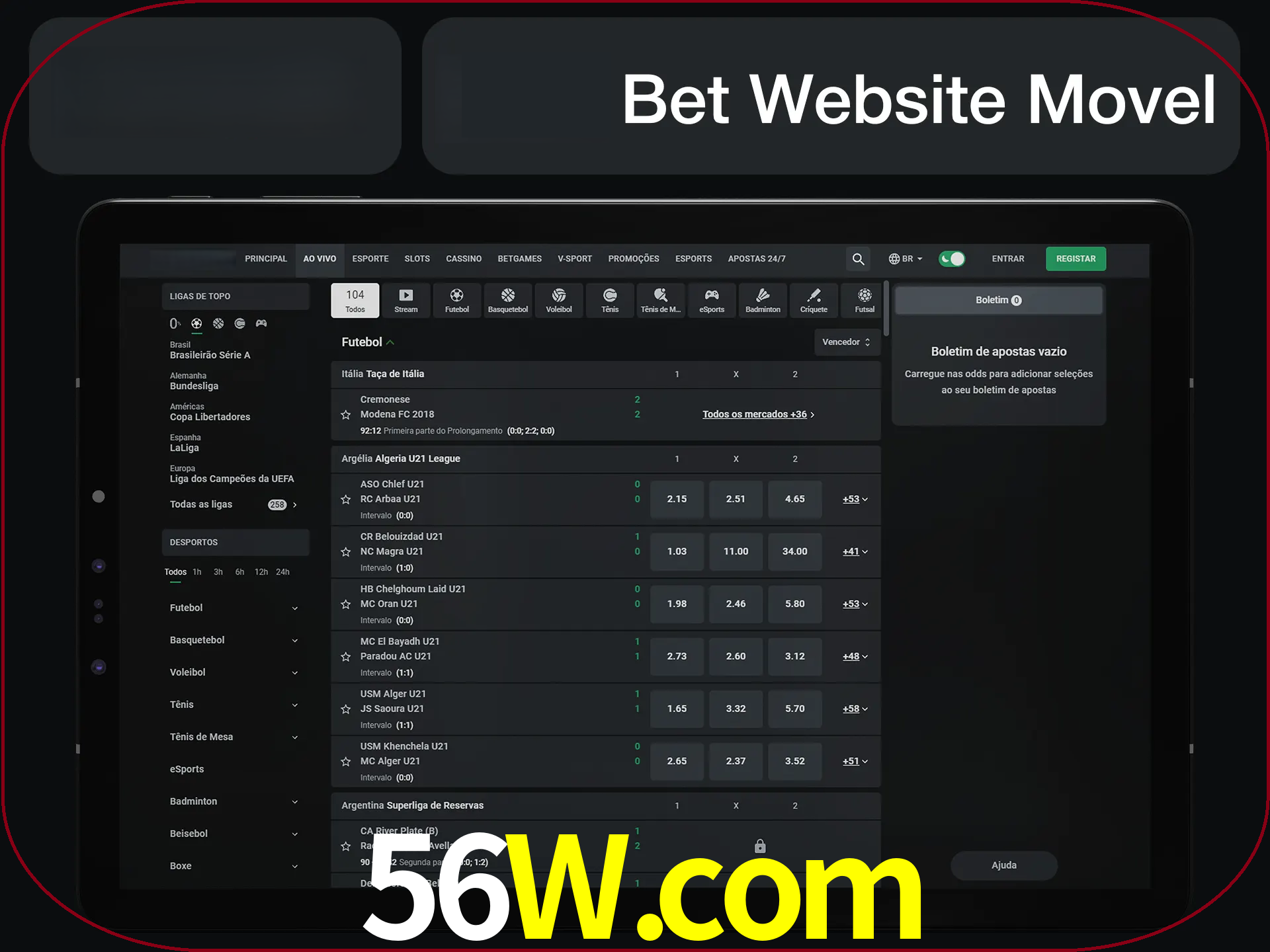 Use nosso website em qualquer dispositivo.